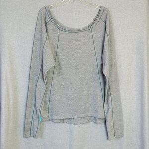 Bloom Gray Long Sleeve Yoga Cozy Comfy Lounge Athletic Top Women's L